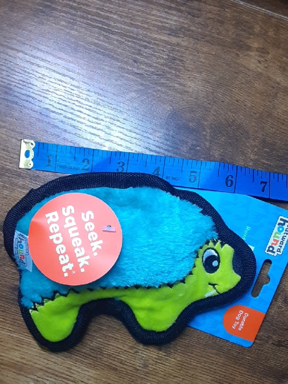 Outward Hound Teal & Lime Durablez Plush Dog Toy